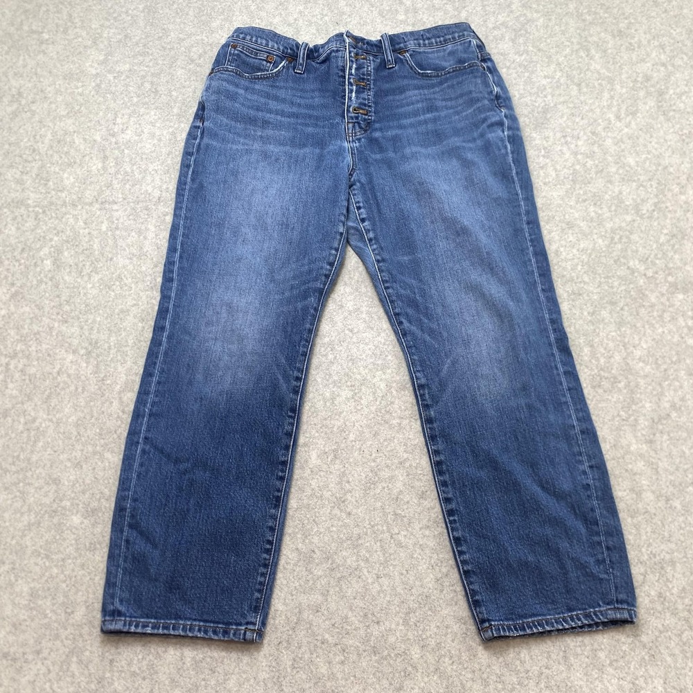 Madewell Perfect Vintage Womens 32 Jeans (32x24) Blue High Rise Straight Denim